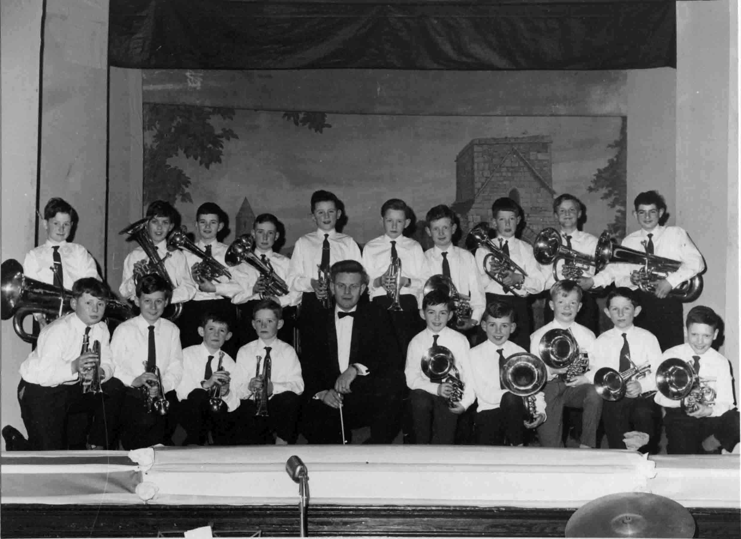 The debut performance of the Carndonagh Boys' Brass Band, the Colgan Hall, St. Patrick's Night Concert, 1967
